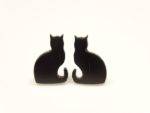 Ohrstecker Motiv Katze sitzend Schwanz oben