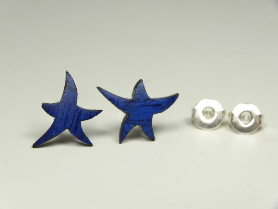 Ohrstecker Motiv Stern klein blau