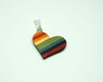 Regenbogen Herz Kettenanhänger aus color Holz